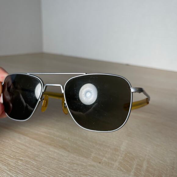 Vintage Randolph Engineering Mil-Spec 5 1/2 Sunglasses Matte Chrome READ 52-20 - Picture 10 of 13